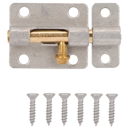 Prosource Barrel Bolt, 0.31 Dia in Bolt Head, 2-1/2 in L Bolt, Brass Pin/Steel, Galvanized 20470MGS-PS
