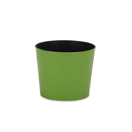 Homeroots 7in Lime Green Recycled Plastic Indoor Outdoor Round Pot Planter 488213