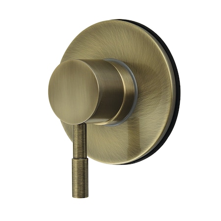 Kingston Brass Single-Handle Six-Way Diverter Valve with Round Trim Kit, Antique Brass KS4033DL
