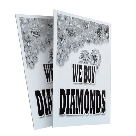 Signmission We Buy Diamonds, Plastic Signs Only 24 Inch x 36 Inch, Corrugated Plastic, 2PK CSB-2436-2PACK-We Buy Diamonds