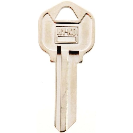 Hy-Ko Key Blank, Brass, Nickel-Plated, For: Kwikset KW1 Keyways 21250KW1