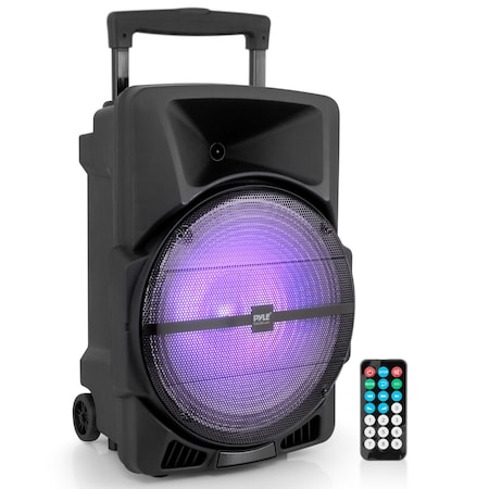 Pyle PyleWireless Portable PA Speaker System - 1200W Bluetooth, USB, AUX, Party Lights, FM Radio PPHP1544B