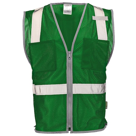 Dome75 Hi-Vis Safety Vest SM/MD Class Non-ANSI/Enhanced Visibility , Zipper 2 Pockets, 1 Mic Tab DV1281