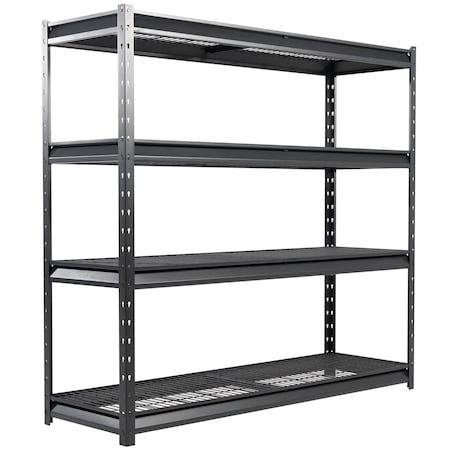 Shuntong Atlas 4-Tier 77 in.W x 24 in.D x 72 in.H 10000 lbs Heavy Duty Steel Shelving, Dark Grey 7304K