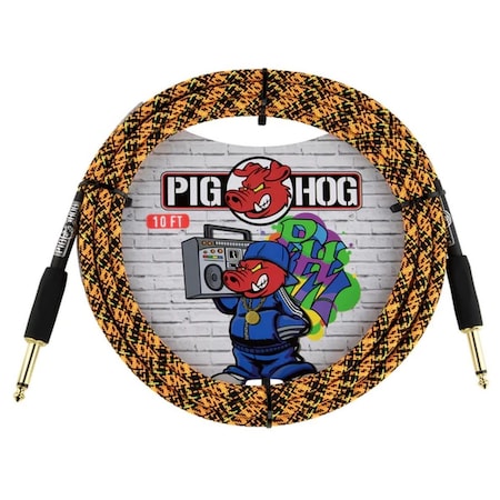 Galaga Pig Hog  10 ft. Graffiti Instrument Cable, Orange PCH10GOR