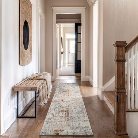 World Rug Gallery Multi-Tonal Runner Rug 2 ft 3 in x 12 ft Multi WR203MULTI23X12