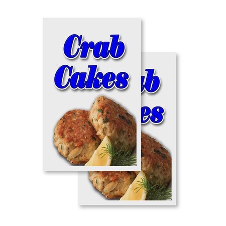 Signmission Crab Cakes, Vinyl Decals Only 24 Inch x 36 Inch, Vinyl Decal, 2PK DSB-2436-2PACK-Crab Cakes