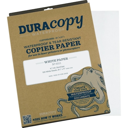 Rite In The Rain Dura Copy 8-1/2'' x 11'' Waterproof Copier Paper 100 Sheets 6511