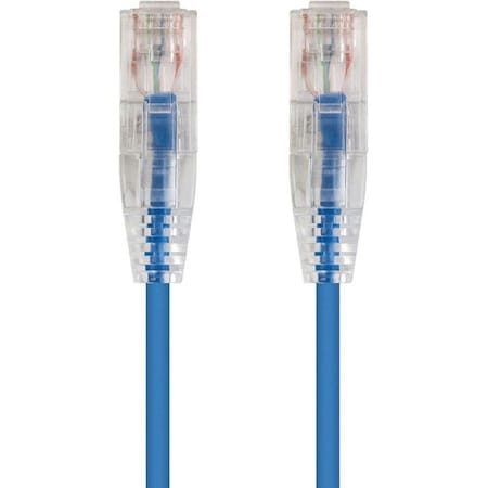 Monoprice Slim Cat6 Utp Network Cable, 6" Blue 13509