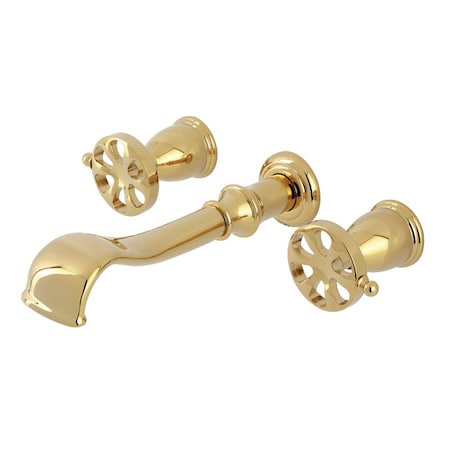 Kingston Brass Two-Handle Wall Mount Tub Faucet, Polished Brass KS5022RX