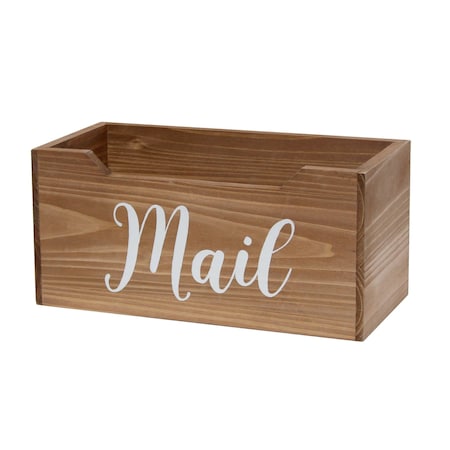 Homeroots 12" Brown Wood Mail Desk Organizer 661187
