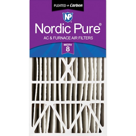 Nordic Pure 16x28x6 Plus Carbon Pleated Air Filter, High Capacity, MERV 8 16x28x6ASGM8+C-1