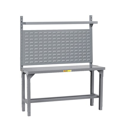 Little Giant Heavy-Duty Packaging Table with Louvered Panel & Shelf WST1-3660-AH-WLP-SHLF