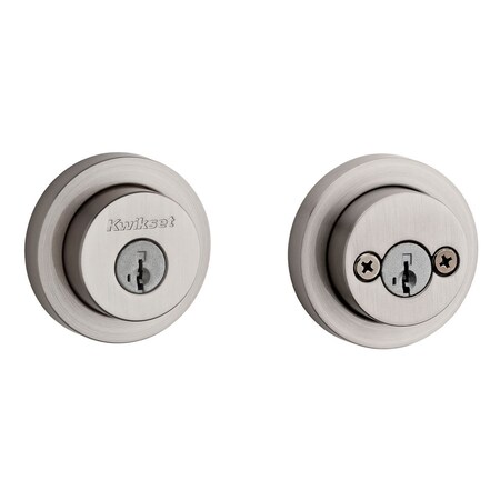 Kwikset Milan Round Rose Double Cylinder Deadbolt SmartKey with 6AL Latch and STRKP Strike Pack which 159RDT-15S.STRKP