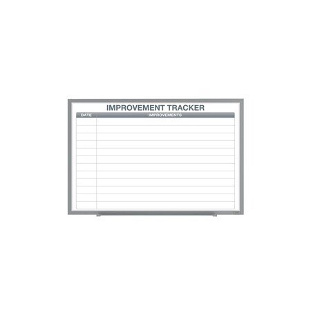 Ghent Manufacturing Whiteboard with Aluminum Frame, Improvement Tracker 1, Magnetic, 4'H x 6'W GRPM302V-46