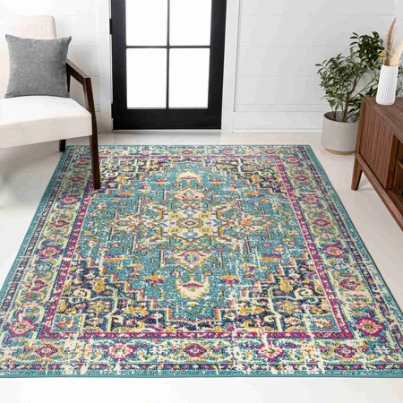 Jonathan Y Brooklyn Geometric Medallion Blue/Multi 5 ft. x 8 ft. Area Rug MDP207E-5