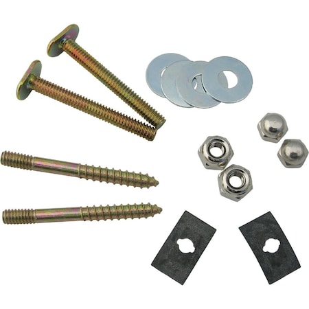 Westlake Pipe & Fittings 1/4''x2-1/4'' Brass Plated Steel Toilet Bolts, 2PK 4/1/3653