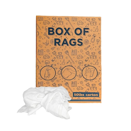 Supremeplus Recycled White Sweatshirt Cleaning Rags 50 lbs. Box SP-7246