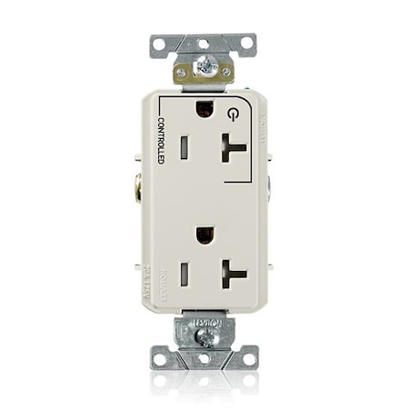 Leviton Dec Plus Rec 20A 125V TR 1Mrk-Ctrl LtAl TDR20-S1T