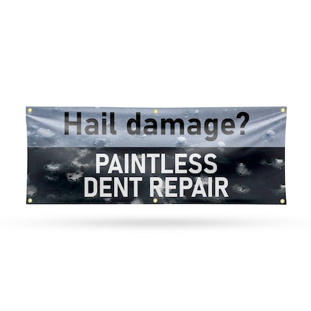 Signmission Hail Damage Paintless Dent Repair, 24 Inch x 72 Inch, Vinyl Banner B-72-30686