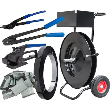 Encore Packaging Steel HD Strapping Kit for 5/8", Open Seals, Heavy Duty S58KO3-03