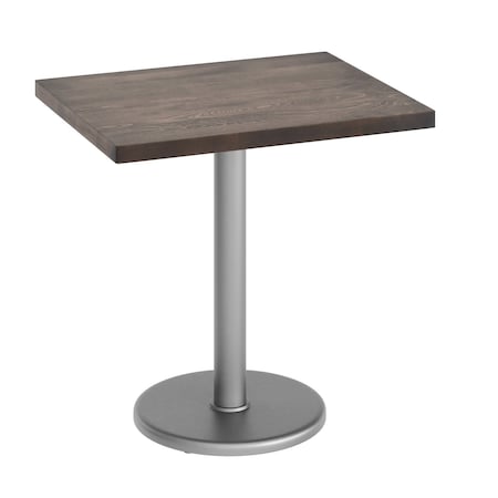Flash Furniture Bennett 24 in x 30 in Solid Wood Indoor Tabletop in Dark Brown with 18 in Round Dining Height GSF-REC2430-DKBRN-TR18S-GG