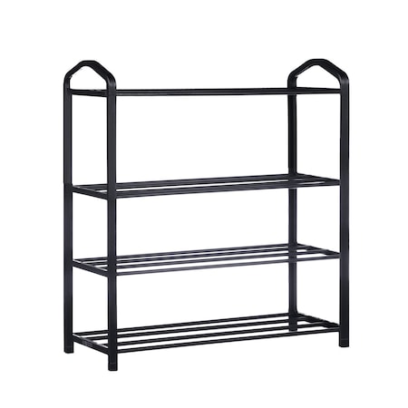 Edendirect 24.5 in. H 12-Pair Shoe Rack with adjustable shelf heights to accommodate various shoe sizes IR-24082404B