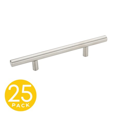 Sapphire T-Bar Style 3-3/4 in. (96 mm) 7 in. Overall CTC Modern Brushed Nickel Cabinet Hardware Handle/Pull (25-Pack) SP-HW3-3/4-SS-7-25