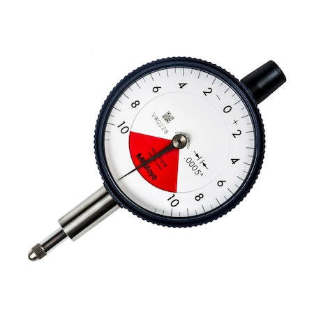 Mitutoyo 0.02 in. One Revolution Flat Back Dial Indicator 2976TB