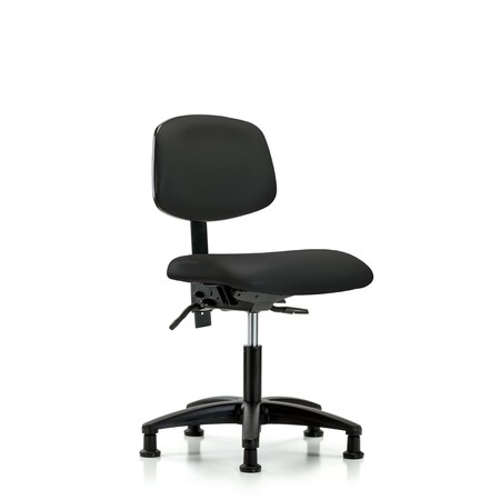 Blue Ridge Ergonomics Desk Chair Desk Chair, Vinyl, Tilt Glides, Blk, No Arms, 18" to 23" Height, Vinyl, Black BR-VDHCH-RG-T1-A0-RG-8540