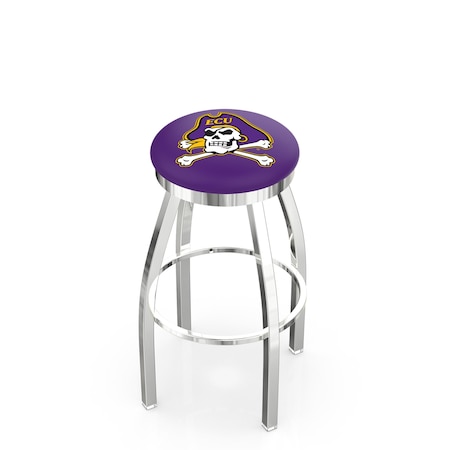 Holland Bar Stool Co 36" Chrome East Carolina Swivel Bar Stool, Accent Ring L8C2C36Ecarol