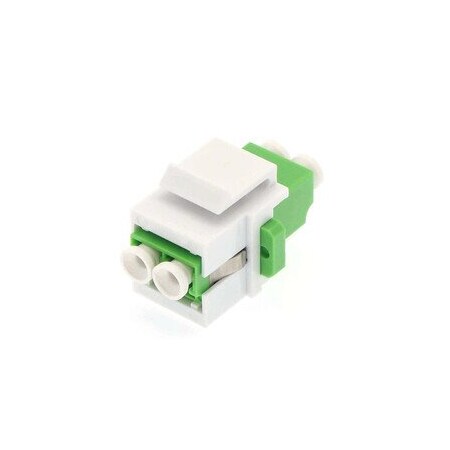 Cable Wholesale LC/APC Keystone Coupler, Singlemode, Duplex, Green Body 30LC-LC202