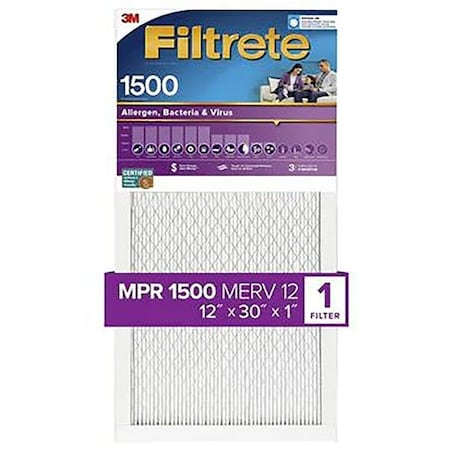 Filtrete Pleated Air Filter 1500MPR 12x30x1 2042DC-4