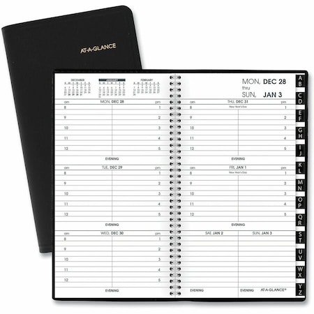 At-A-Glance Compact Weekly Appointment Book, 6.25 x 3.25, Black, 2022 7000805