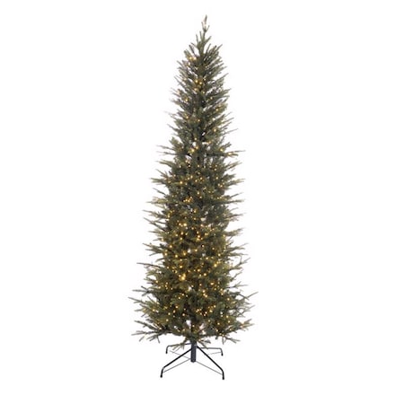 Holiday Bright Lights 1-2 Tree 7-1/2 ft. Pencil LED 900 ct Emerald Pine Sparkle Color Changing Chris 24-07064A