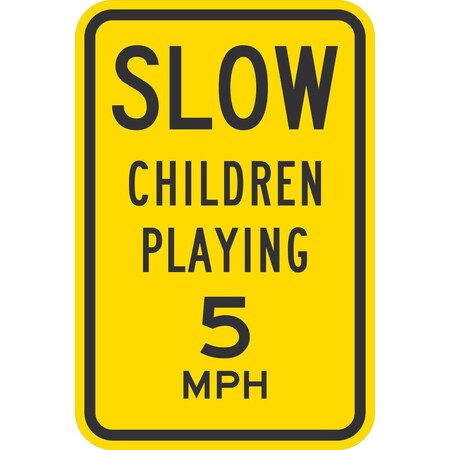 Lyle Slow Children Playing 5 Mph, 12x18, Engineer Grade, Yellow G-3437-EG_12x18
