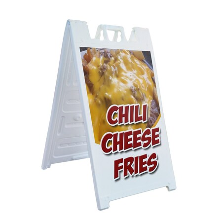 Signmission Chili Cheese Fries, A-Frame & 2 Sign Inserts, Heavy-Duty Plastic Frame SBHD-C-2436-Chili Cheese Fries
