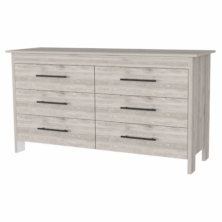 Homeroots 32" Light Gray Six Drawer Double Dresser 488520