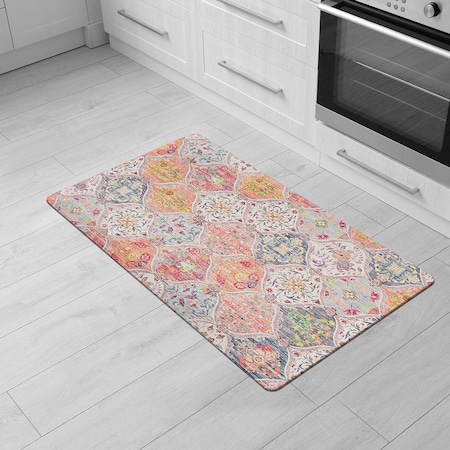 World Rug Gallery Transitional Cushioned Anti Fatigue Standing Kitchen Mat 18 ft x 30 ft Multi WR19MULTI18X30