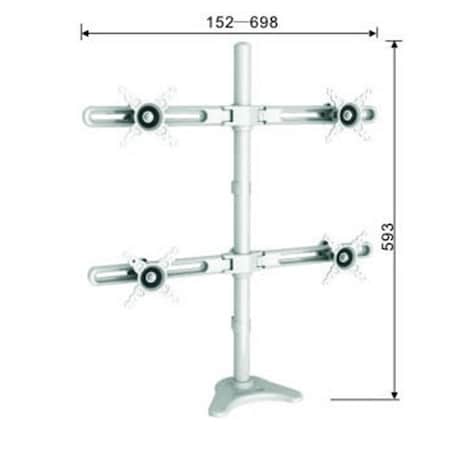 Electronic Master TygerClaw 10 in. to 24 in. Quad-Arm Desk Mount - Black LCD6308BLK