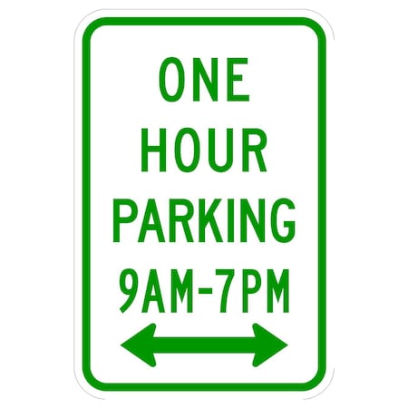 Sign Solutions Usa Parking Sign, 12 in W, Aluminum Sign, White DUS10HWT1218R7-5