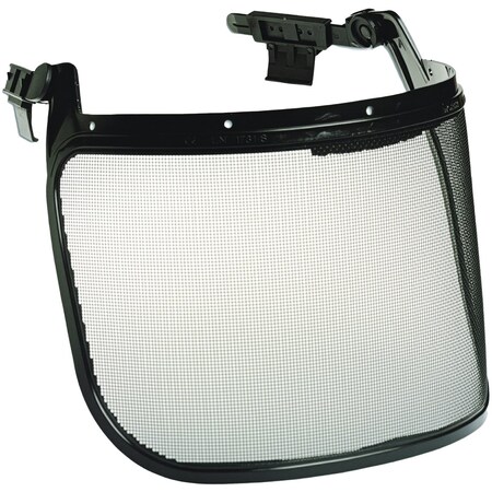 North Universal Fit Wire Mesh Safety Visor, Black, 7" X 15.5", with Integrated Adapters FS03-H5