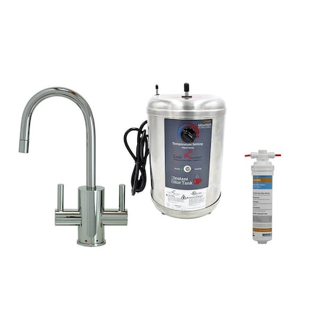 Mountain Plumbing Hot and Cold Faucet w/ Contemporary Body and Tank in PVD Polished Nickel MT1841DIY-NL/PVDPN