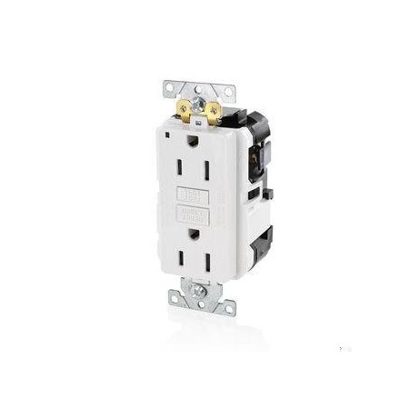 Leviton Lev-Lok GFCI 15A Ind Gr/PI White MGFN1-W