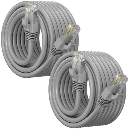 Maximm Cat6 Ethernet Cable 30ft 10Gbps 550MHz UTP, 2PK, Gray, 2PK CAT6-CCA-30FTGRY-2PK