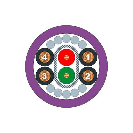 Siemens PROFIBUS ECOFAST Hybrid Cable GP 2xCu 0.64 mm 6XV1860-3PN15