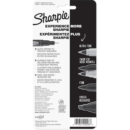 Sanford Ink 4CT Ball Point Pen 1742662