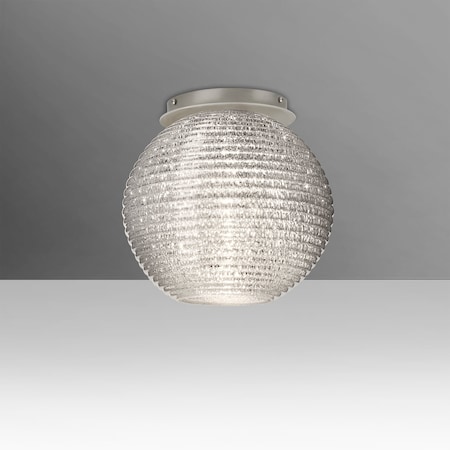 Besa Lighting Besa Kristall 8 Ceiling, Glitter, Satin Nickel Finish, 1x9W LED 4616GLC-LED-SN