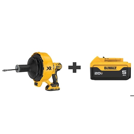 Dewalt Drain Snake 20V MAX, 50 ft DCD200D1/DCB205