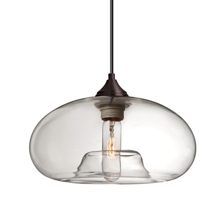 Besa Lighting Bana Cord Pendant, Clear, Bronze Finish, 1x60W Incandescent 1JT-BANACL-BR